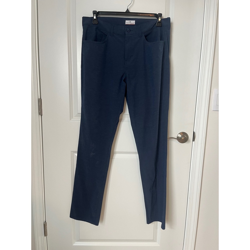 Grand Slam Performance Mens Golf‎ Pants Navy Blue 34x34 Stretch Micro Texture